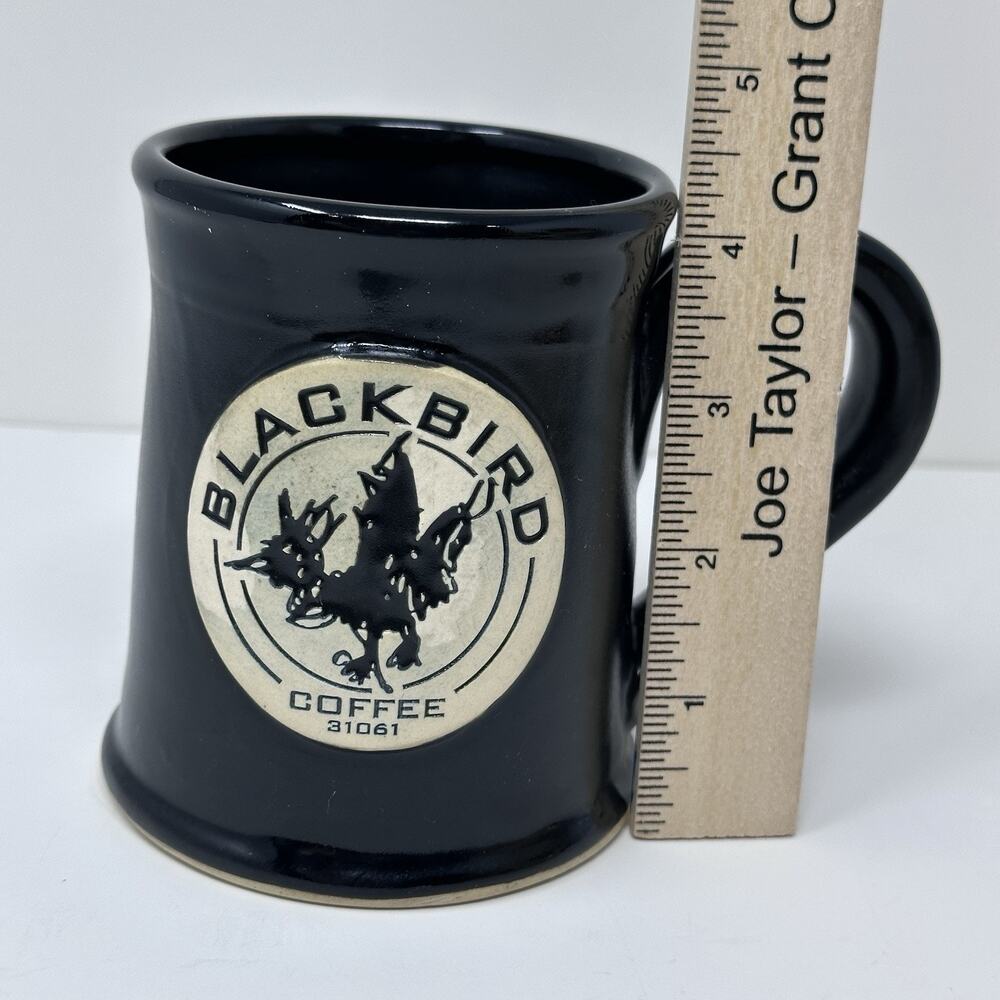 Grey Fox Pottery Blackbird Coffee Black Mug - Picture 3 of 4